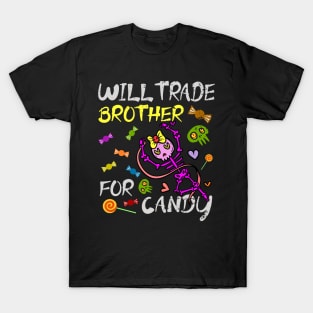 Will Trade Brother For Candy Trick Or Treat Halloween T-Shirt